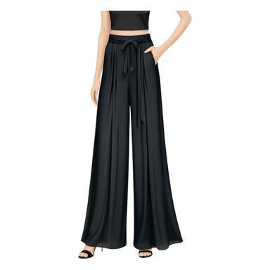 wide palazzo pants, flowing fabric, dramatic wide leg trousers, elegant women's pants, only the garment, no model sticker
