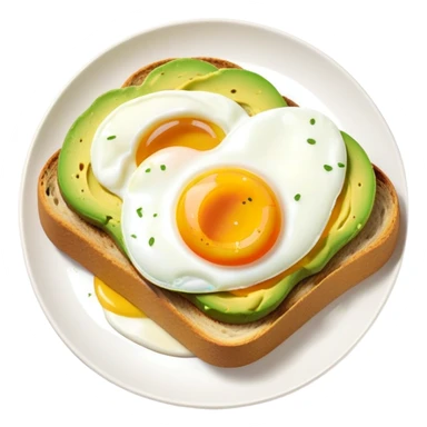 Avocado toast with a poached egg on top sticker