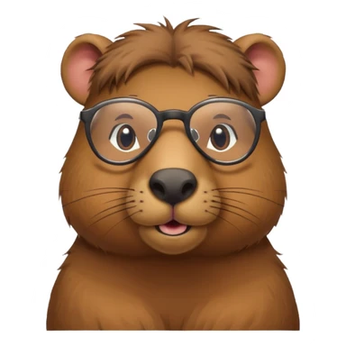 Capibara con lentes sticker