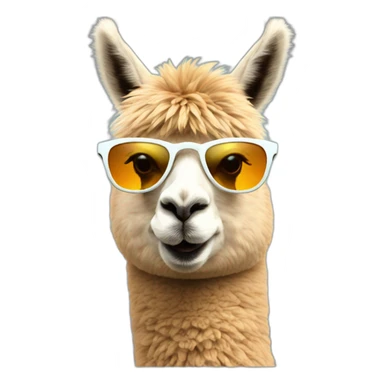alpaca-with-sun-glass-in-a-rocket sticker