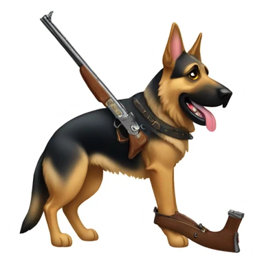 German shepherd with a flintlock  sticker