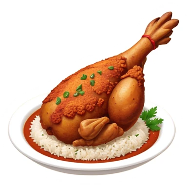 chickenwhole leg fry with  tandoori red masala rice sticker