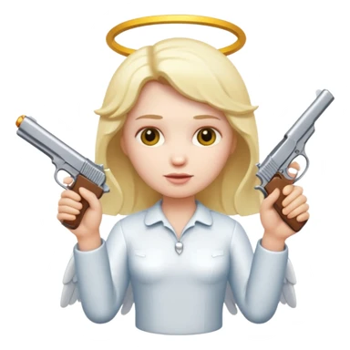 Emoji de ángel con pistola sticker