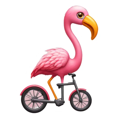 flamingo riding a tricycle  sticker