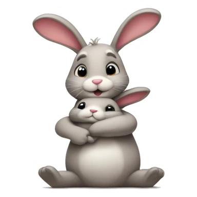 Bunny hugging a dear sticker