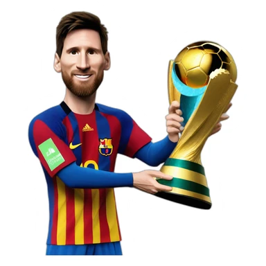 Lionel Messi levantando la copa del mundo sticker