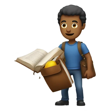 man pulling the book out of a bag like a weapon  sticker
