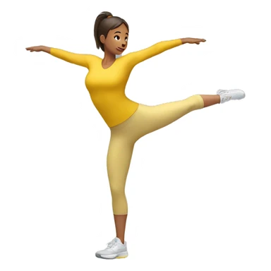 lunge stretch yellow clothes sticker