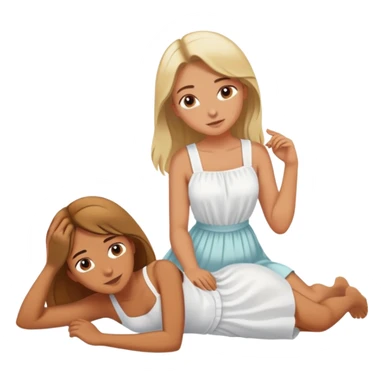 a man behind a girl that’s laying down sticker