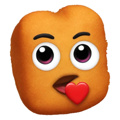 A chicken Nugget with Heart eyes  sticker
