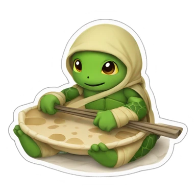 Tortue ninja qui mange un pieza sticker