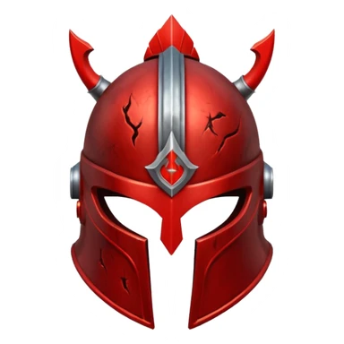 Ares legendary helmet object icon, ancient Greek helmet with glowing red runes, deep red energy glow, battle scars, epic fantasy style, 3D cartoon, mobile game icon style, centered, clean background, no text, no watermark

 sticker