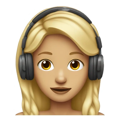 dark blondie wearing headphones  sticker
