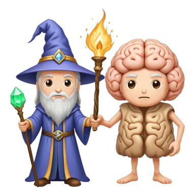 wizard and brain in a magical duel sticker