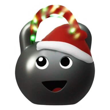 Christmas kettlebell with lights around kettlebell sticker