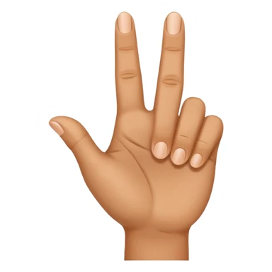 Hand pn which 3rd and ring finger pointing outward and 2nd and 5th and thumb finger pointing upward sticker