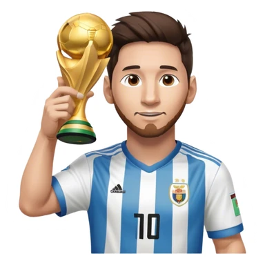 messi levantando la copa del mundo con auriculares gamer sticker