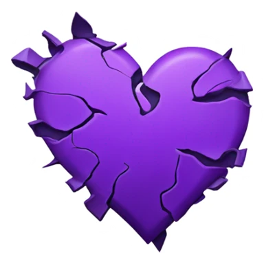 Broken heart but purple  sticker