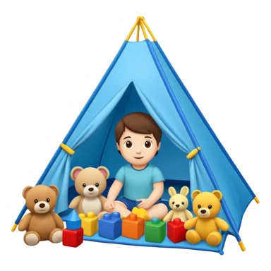 kids tent filled with toys sticker
