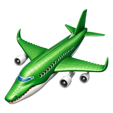 crocodile with airplane body sticker