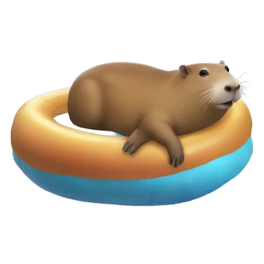 capybara in a floatie in space sticker
