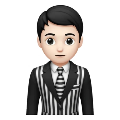 thief with black and white suit with stripes sticker