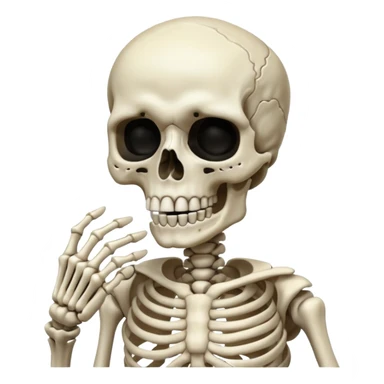 Squelette qui mes sont doigts devant la bouche  sticker