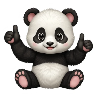Little panda cub giving thumbs up sticker
