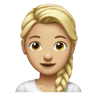 blonde girl with brown eyes and a ponytail sticker