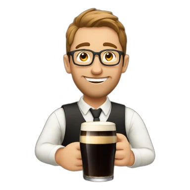 James enjoying a pint of Guinness sticker