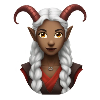 red female tiefling with white hair sticker