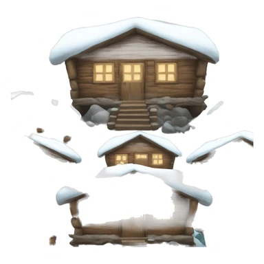 Winter cabin sticker