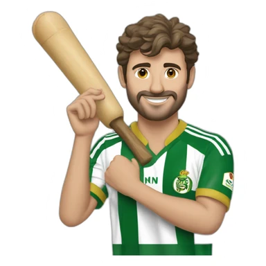 Aficionado del Betis señalando con el dedo sticker