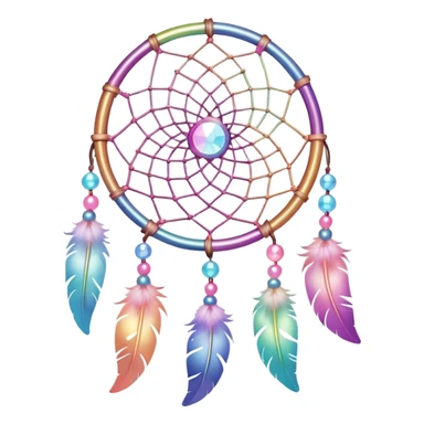 Iridescent pastel rainbow colorful transparent bright light luminescent dream-catcher  sticker