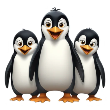 three penguins from madagascar sticker