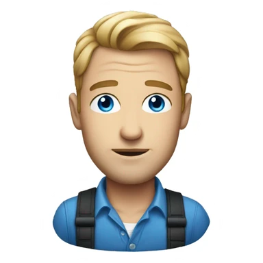 A man with blue eyes in stylish clothes  sticker