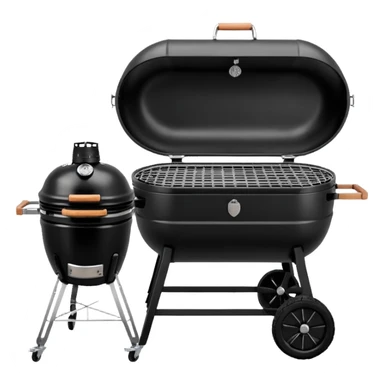 Black large kamado bbq on weels sticker