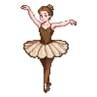 Ballerina with coffee-colored costume performing a pirouette sticker