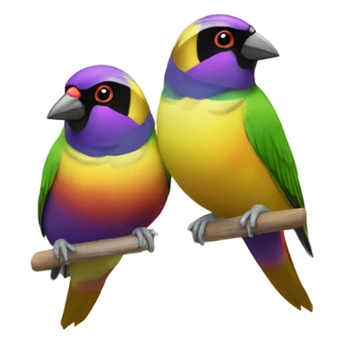 A pair of Gouldian finches  sticker