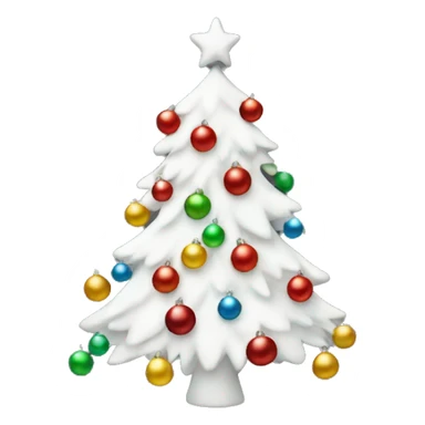 White Christmas tree with ornaments  sticker