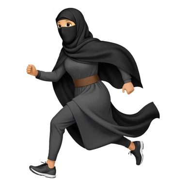 person wearing a niqab, running sticker