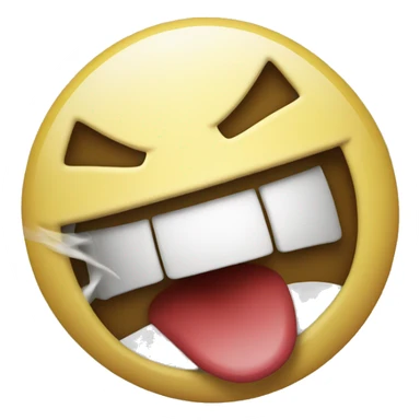 smiley biting a punch sticker