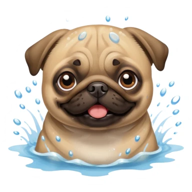 Pug  nadando sticker