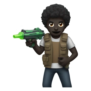 dark guy with watergun sticker