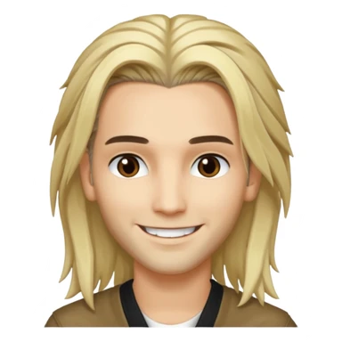 Bill Kaulitz with blonde long hair, brown eyes sticker