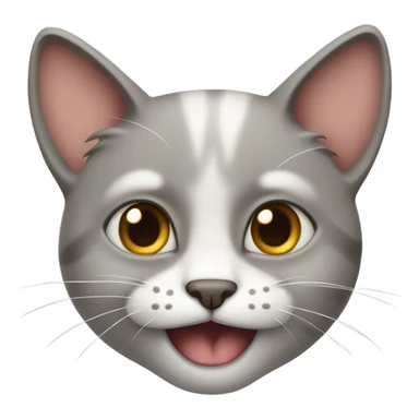 Cat with a pained, fake smile sticker