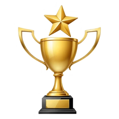 Victory trophy with golden shine sticker