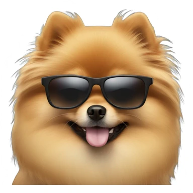 Tan Pomeranian with sunglasses sticker