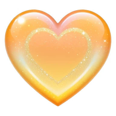 glitter heart with pastel orange to pastel yellow ombre sticker