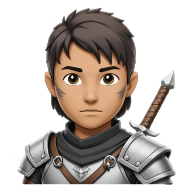 Humano guerrero dnd estilo blanco y negro dibujo sticker